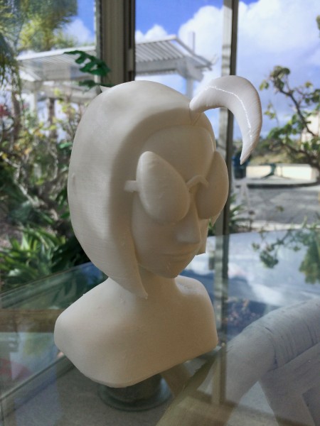{ Prototype bust with hair flippy attached. }